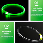 USB Rechargeable Fiber Optic Collar Pet Dog LED Light Collar Luminous Anti-Lost Dog Collar USB Rechargeable Dog Necklace Collar  (L70cm)