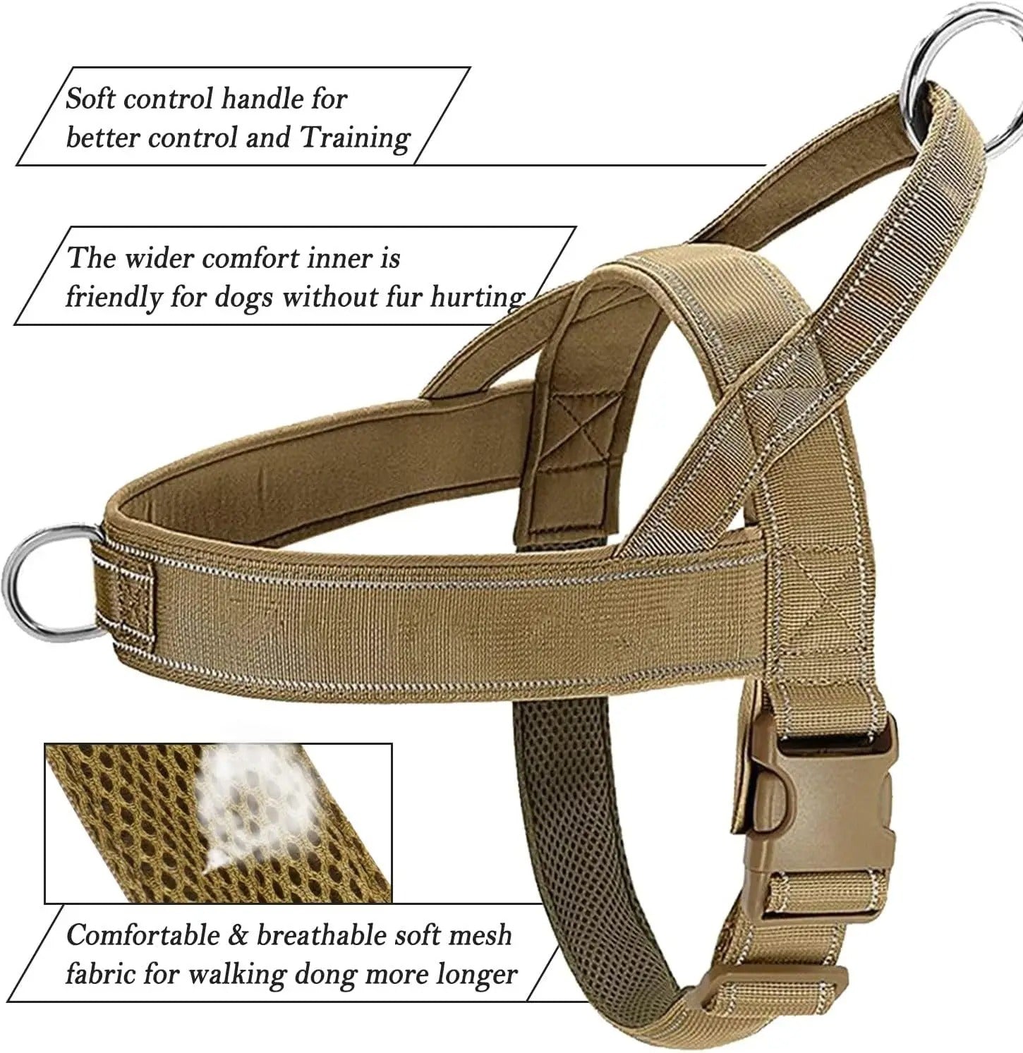 Explosion-Proof Tactical Harness Dog Traction Large Dog Collar Vest Style Golden Retriever Dog Walking Traction Vest (XL)