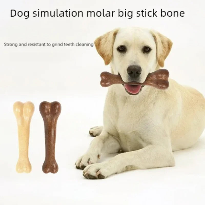 Natural Non-Toxic Indestructible Dog Bone Chew Toy Anti-Bite Puppy Teething Chew Toy for Small Medium Large Dogs Pet Chewbone