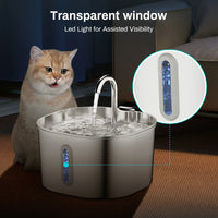 Quiet Stainless Steel Cat Water Fountain (2.2L)