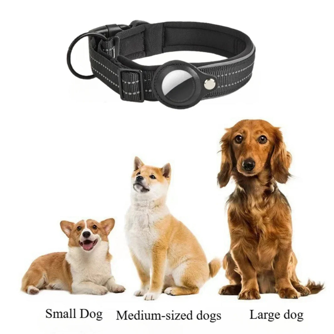 Padded Reflective AirTag Dog Collar