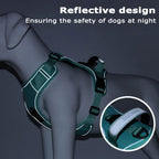 Dog Harness with Airtag Holder and Leash Set-Premium Oxford Breathable Material Durable Reflective Dog Harness and Leash Set (M)