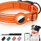 Reflective AirTag Dog Collar, Heavy Duty Dog Collar with Adjustable AirTag Holder Case Accessories for  Large Dogs
