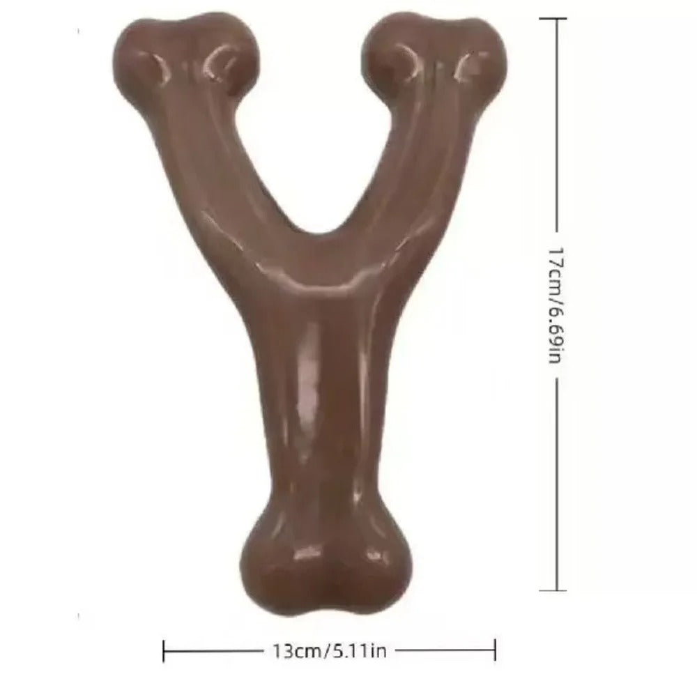 Durable Bone Dog Chew Toy for Aggressive Chewers Real Bacon Flavored Nylon Made in USA Medium Size Dog Dental Health