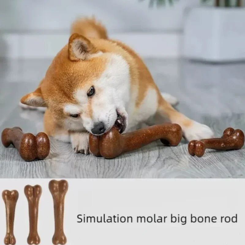 Natural Non-Toxic Indestructible Dog Bone Chew Toy Anti-Bite Puppy Teething Chew Toy for Small Medium Large Dogs Pet Chewbone