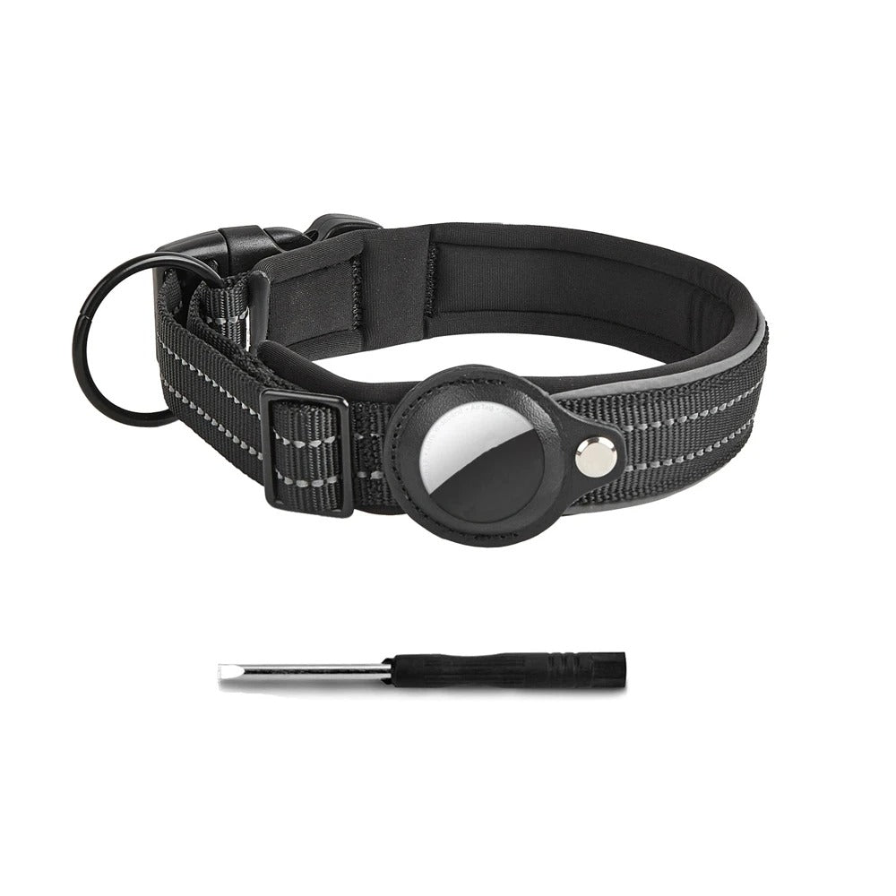 Reflective AirTag Dog Collar, Heavy Duty Dog Collar with Adjustable AirTag Holder Case Accessories for  Large Dogs