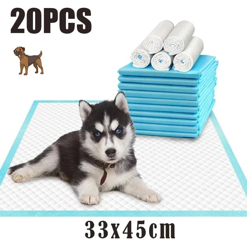 20-Pack Ultra Absorbent Pet Diaper Pads for Dogs &Cats Odor-Control Puppy Pee Mats Disposable Litter Toilet Solutions