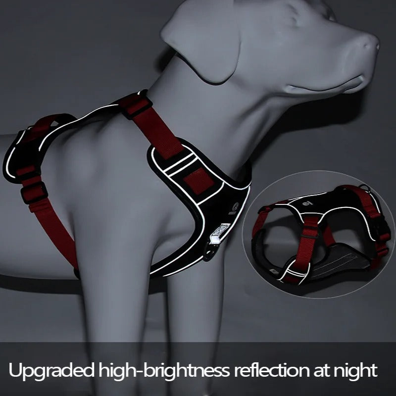 Dog Harness Reflective Midium Large Dogs Tactical Vest Big 1680D Waterproof Oxford Cloth Dog Harnesses Pet Accessoires Supplies (S)