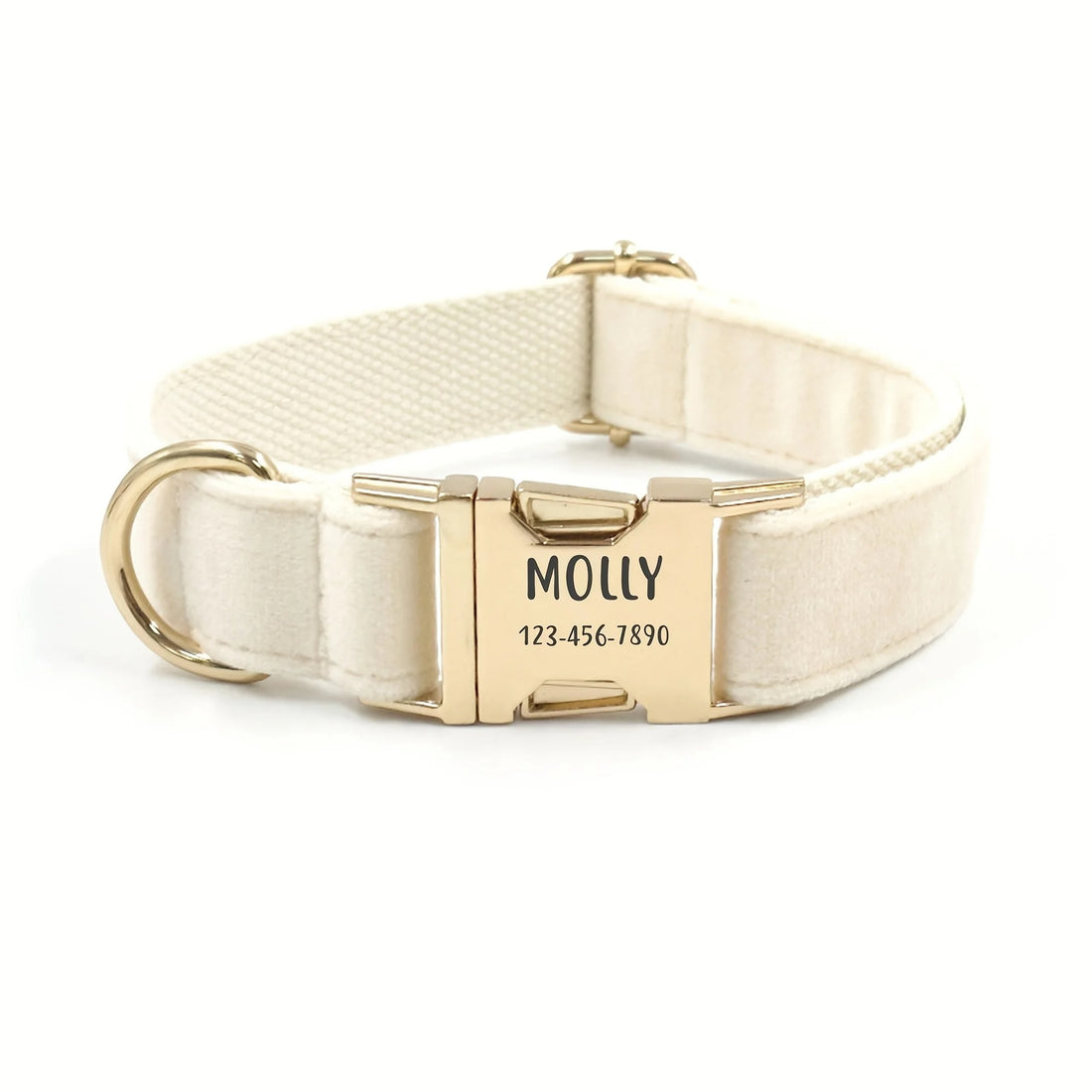 1pc Personalized Dog Collar Velvet, Engraving Custom Name Phone Number ID Tag, Soft Comfy Adjustable Collars For Large