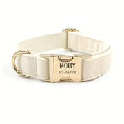 1pc Personalized Dog Collar Velvet, Engraving Custom Name Phone Number ID Tag, Soft Comfy Adjustable Collars For Large
