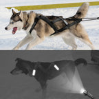 Waterproof Dog Sledding Harness Reflective Pet Sledding Skijoring Harness Big Large Dogs Weight Pulling Vest For Pet Training (65cm - 85cm)
