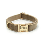 1pc Personalized Dog Collar Velvet, Engraving Custom Name Phone Number ID Tag, Soft Comfy Adjustable Collars For Large