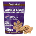Real Meat Dog Treats - 12oz Bag of Bite-Sized Air-Dried Lamb & Liver Jerky - Grain-Free, 95% Human-Grade, Grass Fed Lamb - All-Natural