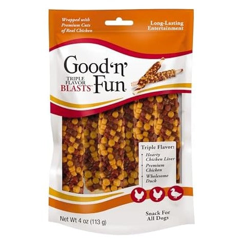 Triple Flavor Blasts, 4 Oz, Rawhide Chew for All Dogs