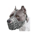 Pitbull Muzzle, Lightweight Basket Muzzle for Large Medium Dogs Rottweiler Amstaff to Prevent Biting Eating, Safe for Grooming Vet Visits Training, Allows to Pant Drink, Adjustable & Sturdy
