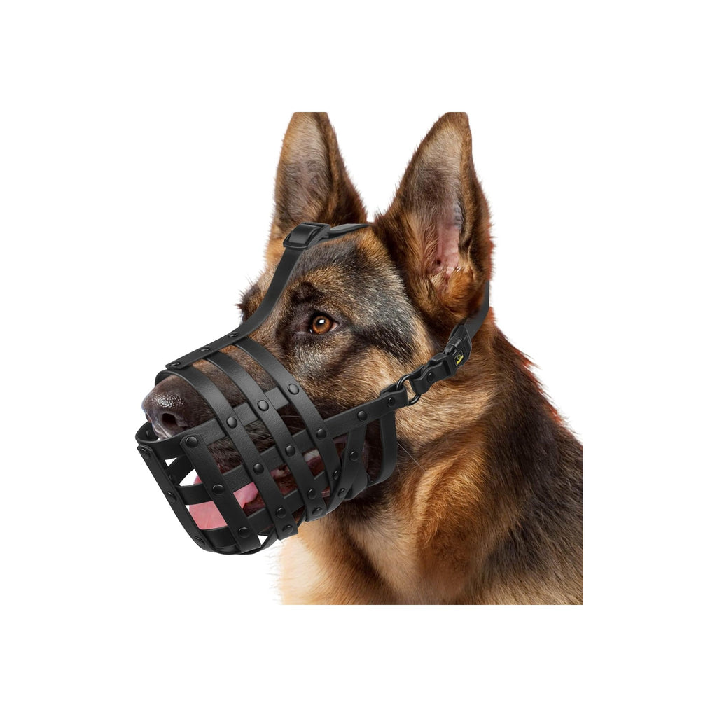 Dog Muzzle for Medium Large Dogs, Humane Basket Muzzle, Soft & Lightweight & Adjustable | Anti Biting Chewing Eating, Suits Training Walks Grooming Vet Visits, Drink & Pant Easily