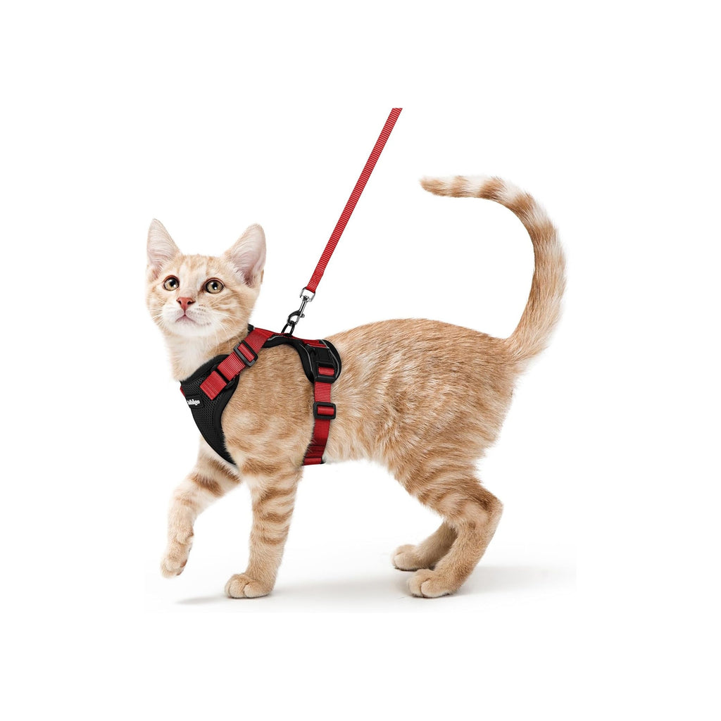 Cat Harness and Leash for Walking, Escape Proof Soft Adjustable Vest Harnesses for Cats, Easy Control Breathable Reflective Strips Jacket