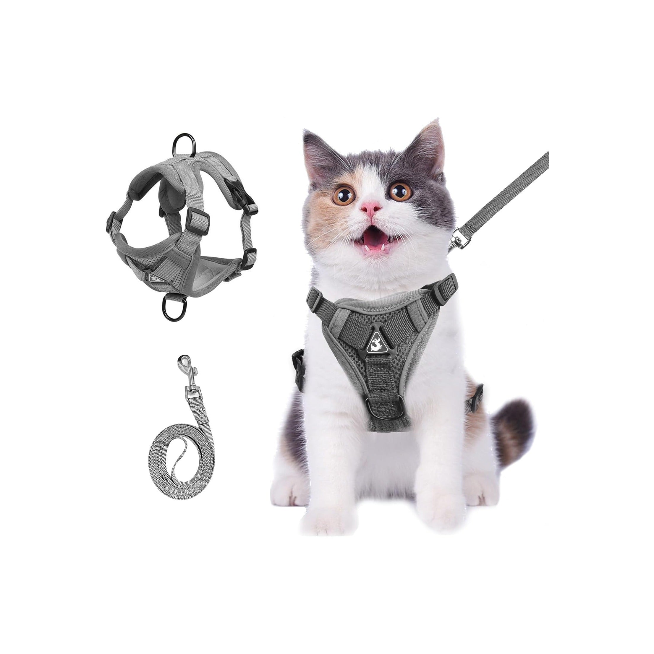 cat Chest Harness and Leash, Anti-Escape Adjustable Soft mesh cat Leash and Chest Harness Set for All Types of Cats cat Vests