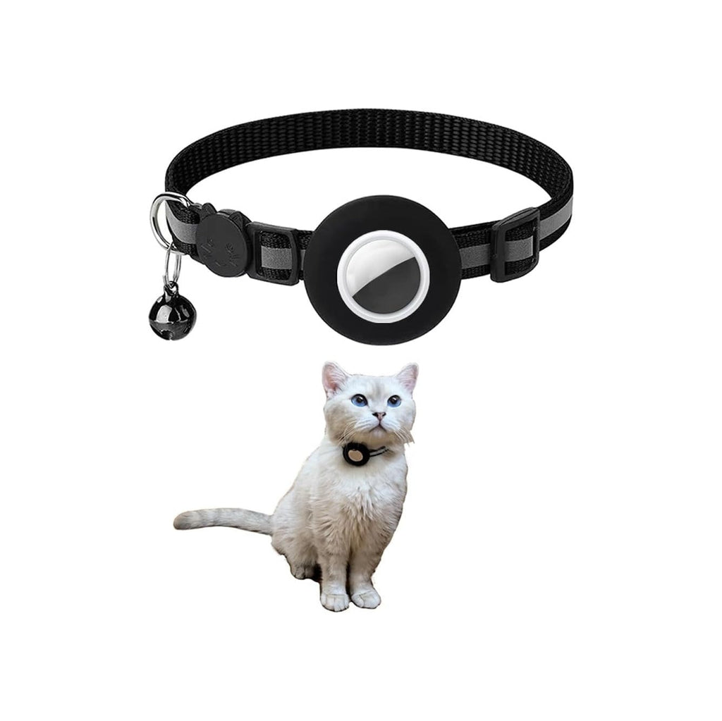 Breakaway AirTag Cat Collar with Reflective Strip, Compatible with AirTag – Lightweight and Adjustable Kitten Collar for Boy and Girl Kittens, Includes Safety Release Buckle and Bell