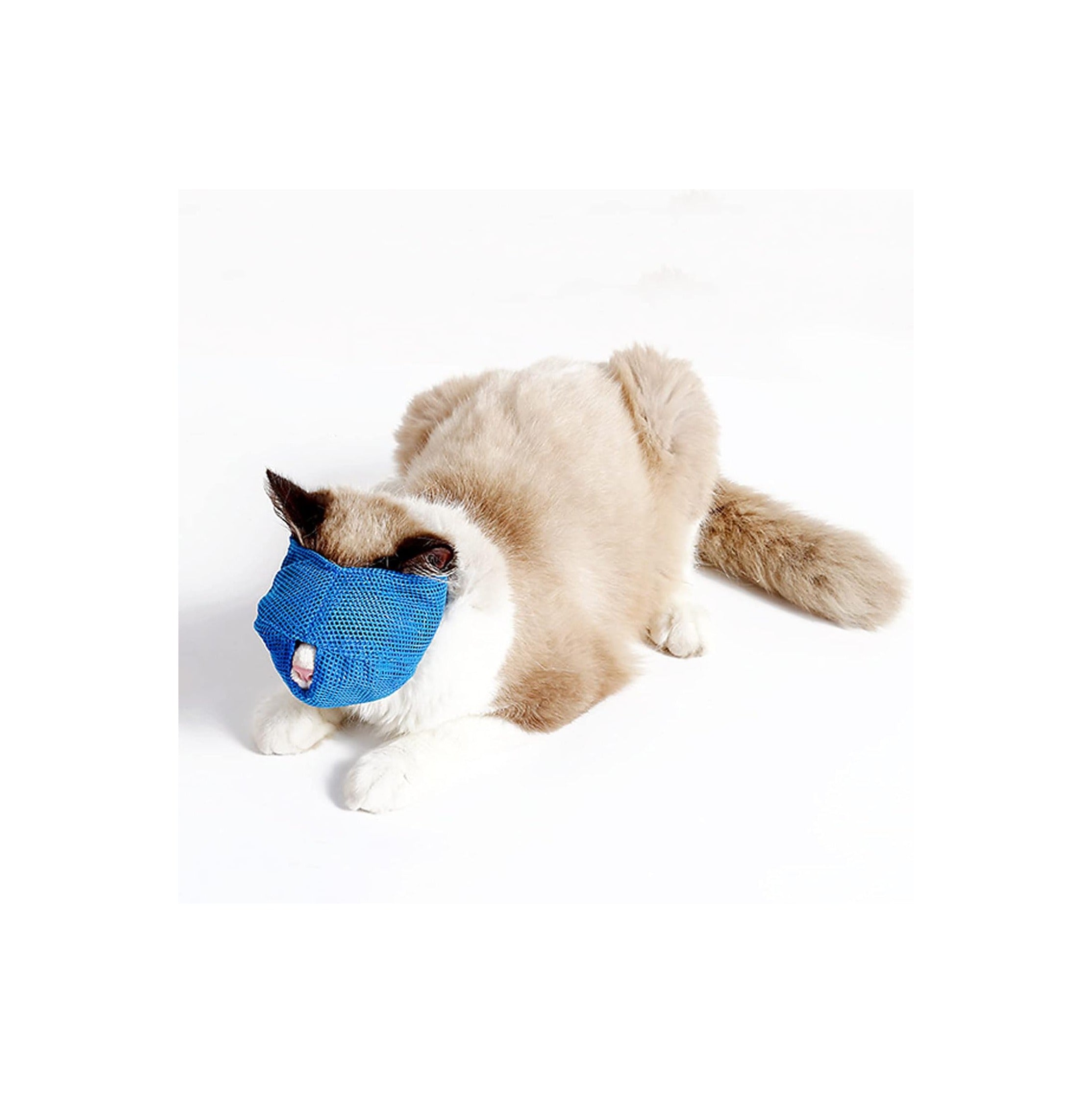 Cat Muzzle Breathable Mesh Cat Mouth Mask Grooming Restraint Bag - Anti Bite, Anti Meow, Prevent Scratching & Chewing
