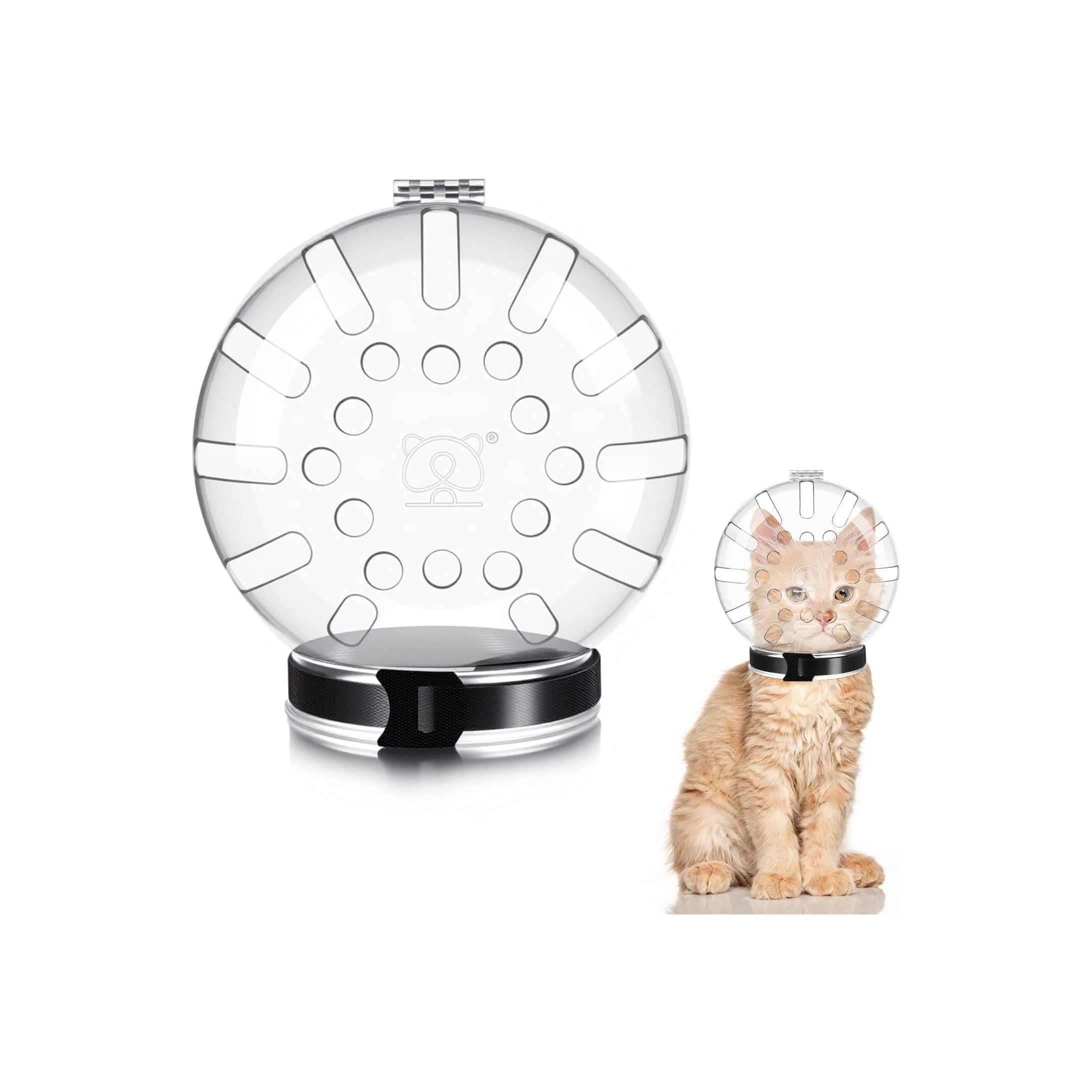 Cat Muzzle for Grooming Adjustable Hood Transparent Cats Helmet Anti Bite Muzzles Prevent from Cats Biting Scratching, Breathable Cat Bubble Muzzle for Nail Trimming Shaving and Bathing