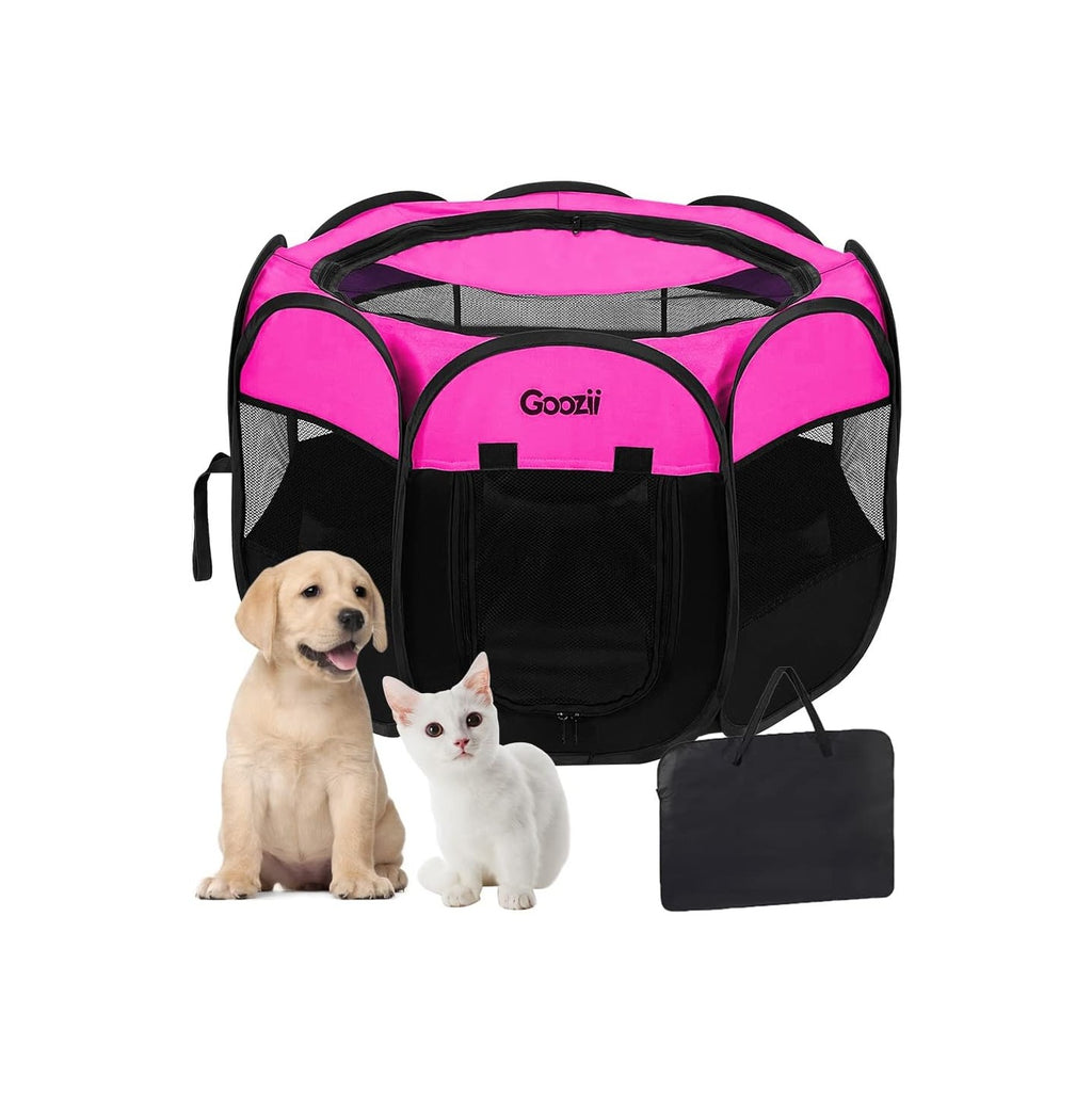 Pet Cat Playpen for Indoor Cats Enclosed, Portable Foldable Dog Playpen Outdoor Tent Crate Cage with Zipper Top Cover Door for Kitten Puppy Outside Rv Car Camper
