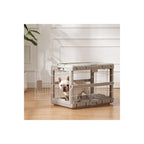 Foldable Dog Crate for Medium Dogs - 28" L Collapsible Dog Kennel No Tools Required with 4 Sides Steel Cage for Dogs Indoor, Portable Carrier with 2 Smooth Wheels for Travel