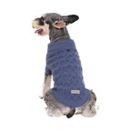 Small Dog Warm Winter Sweater MengMengDa Pet Clothes Puppy Knitwear for Small to Medium Breeds Dog Outfits (Dark Blue M)