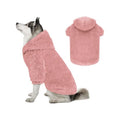 Fuzzy Dog Sweaters for Large Dogs Dog Hoodie Soft Double-Sided Plush Fleece Pet Sweater Clothes Coats Pet Hoodie Sherpa Hooded Sweatshirt(Pink-XL)