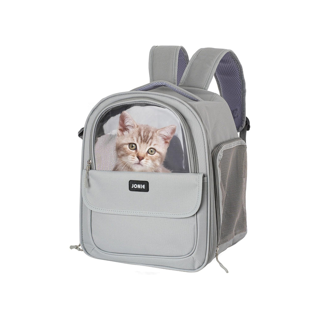 Cat Backpack Carrier for Large Cats up to 15lbs Pet Travel Backpack with Transparent Window Mesh Ventilated Portable Dog Cat Bag for Outdoor Hiking Mochila para Gatos transportadora mascota
