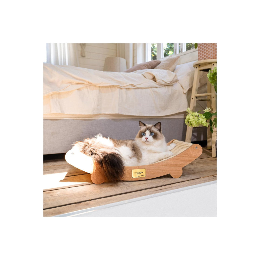 Sisal Cat Scratcher Lounge with Wooden Frame