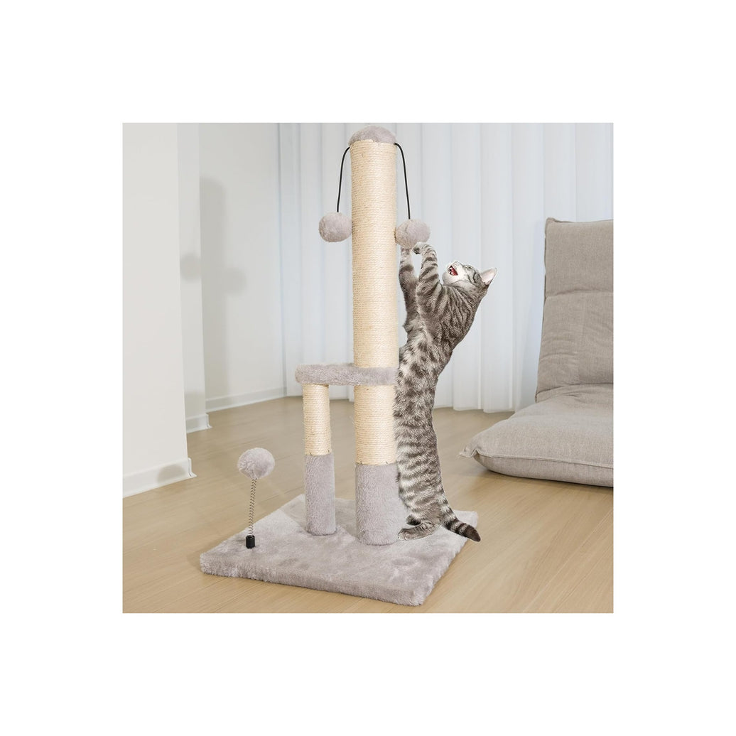 Extra-Stable Double Cat Scratching Post with 4 Balls