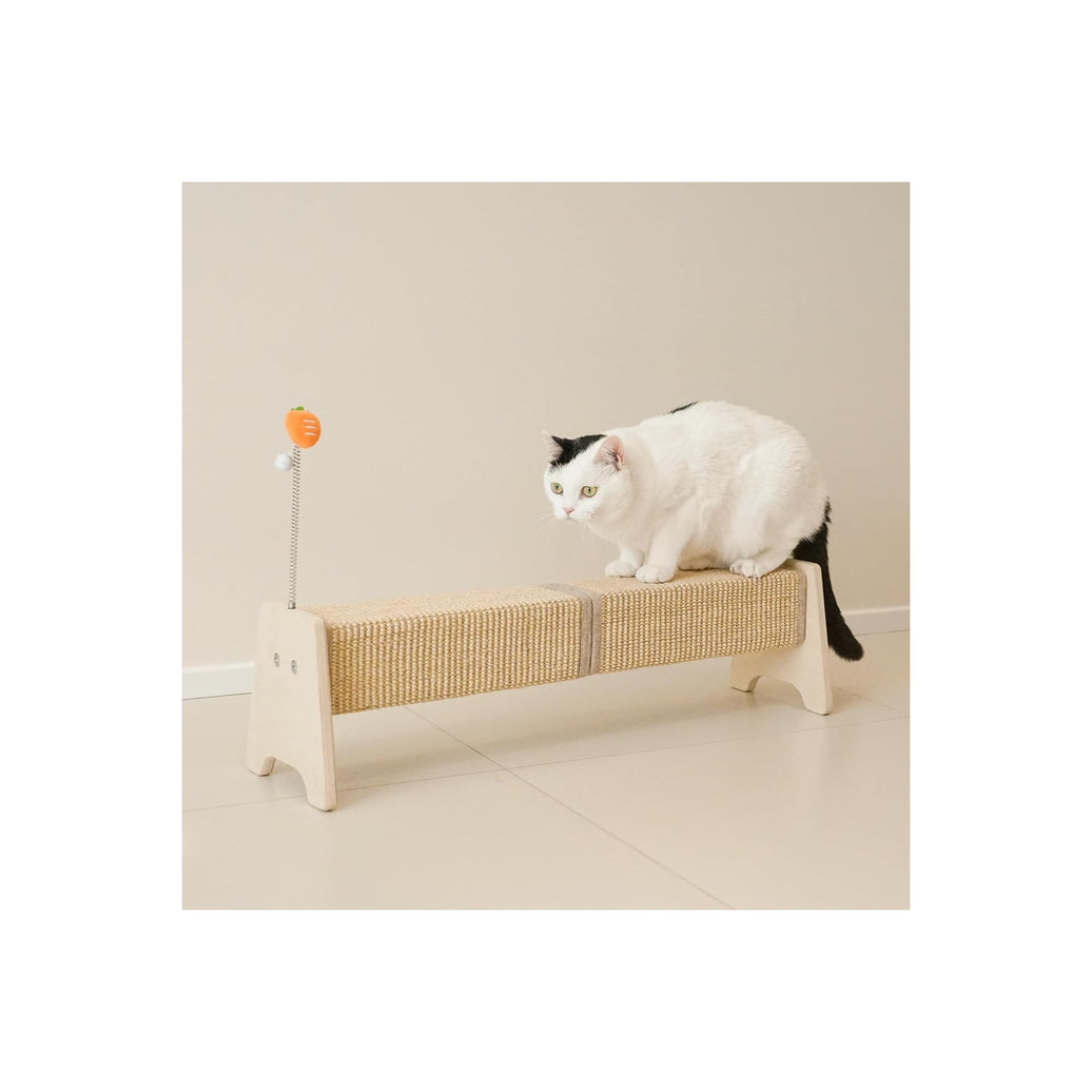 Horizontal Sisal Cat Scratcher with Spring Toy (30")